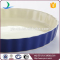 Good quality round dark blue round ceramic bakeware